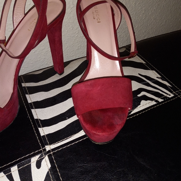 Gucci Platform Suede Heels Kid Scamosciato - Picture 4 of 15